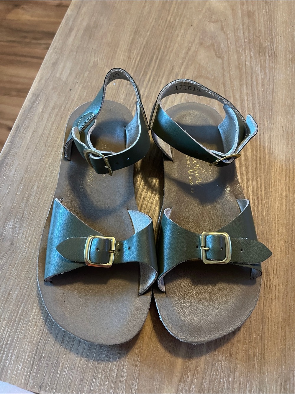 See Kai Run Olive Green Buckle Strap Kids Sandals